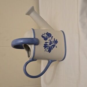 Pfaltzgraff Watering Can Stoneware Container Blue Grey